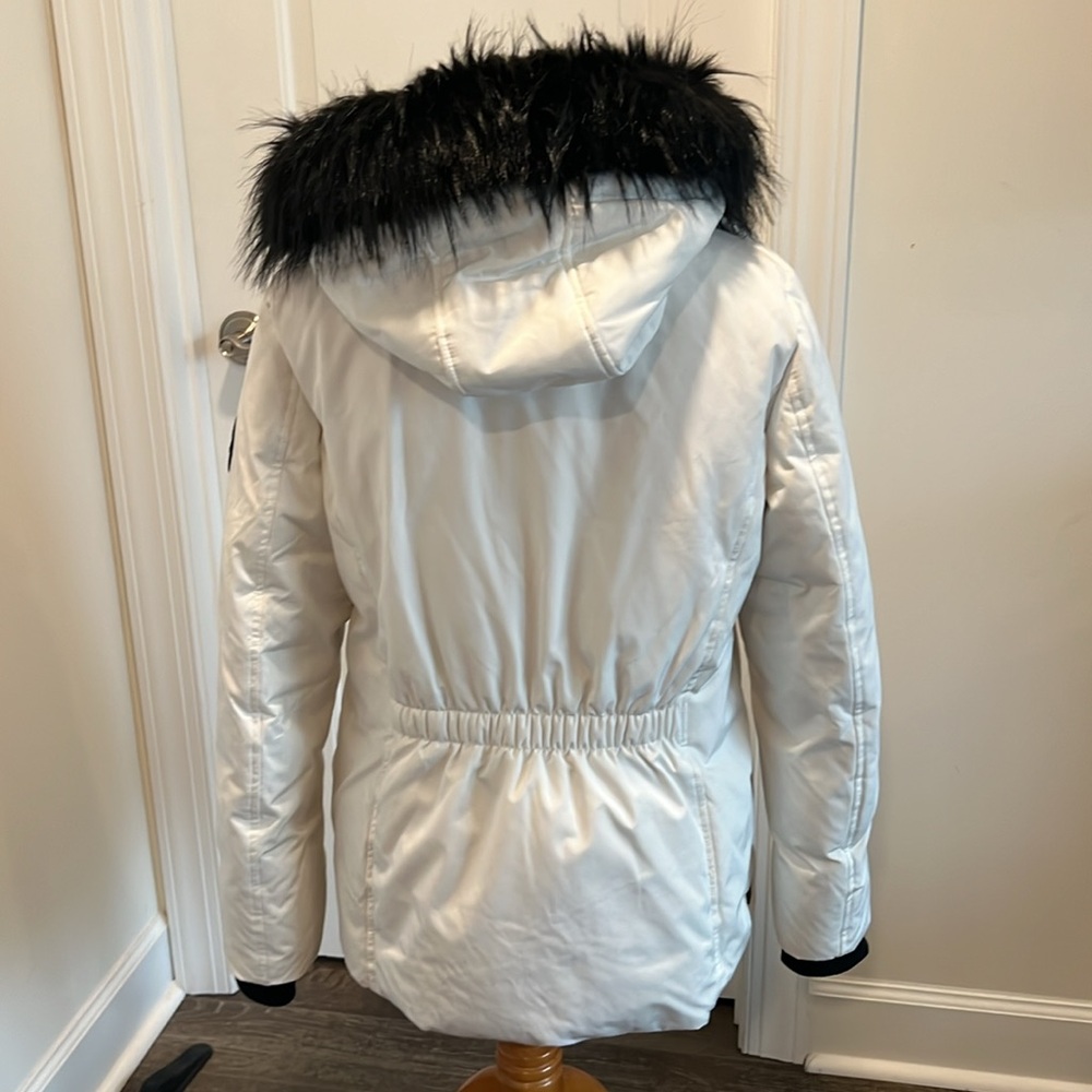 Arctic Expedition Down Coat with Faux Fur Removable Hood White Sz M - Picture 6 of 16